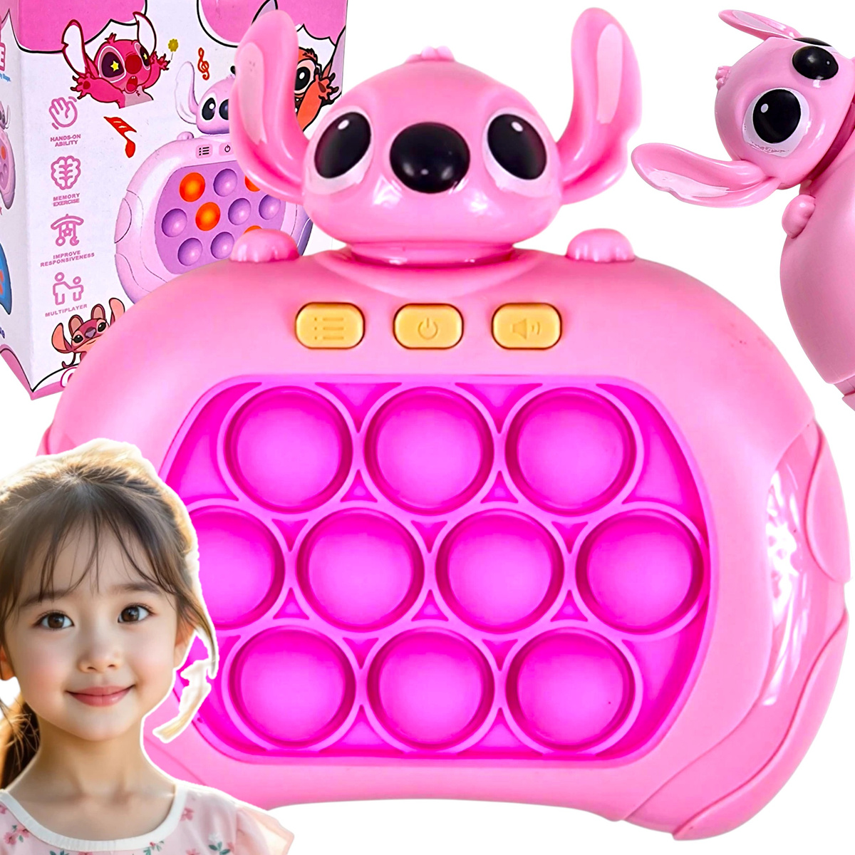 GRA ZRĘCZNOŚCIOWA POP IT ANTYSTRESOWA ELEKTRYCZNA KONSOLA LILO STICH POPIT