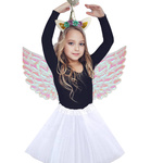 STRÓJ JEDNOROŻEC PRZEBRANIE DLA DZIEWCZYNKI SKRZYDŁA OPASKA SPÓDNICA PEGAZ