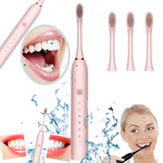 SZCZOTECZKA SONICZNA DO ZĘBÓW ELEKTRYCZNA 4 KOŃCÓW 6 TRYBÓW PRACY USB IPX7