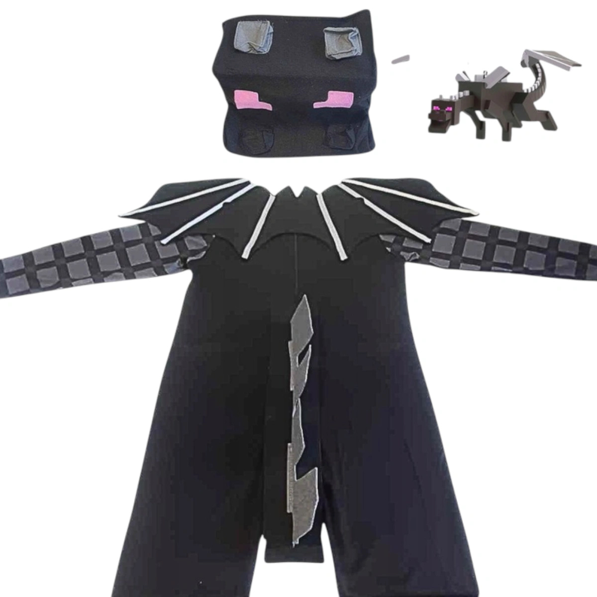 MINECRAFT Strój dla chłopca Smok Enderu rozmiar L (130-140) + miecz + karabin