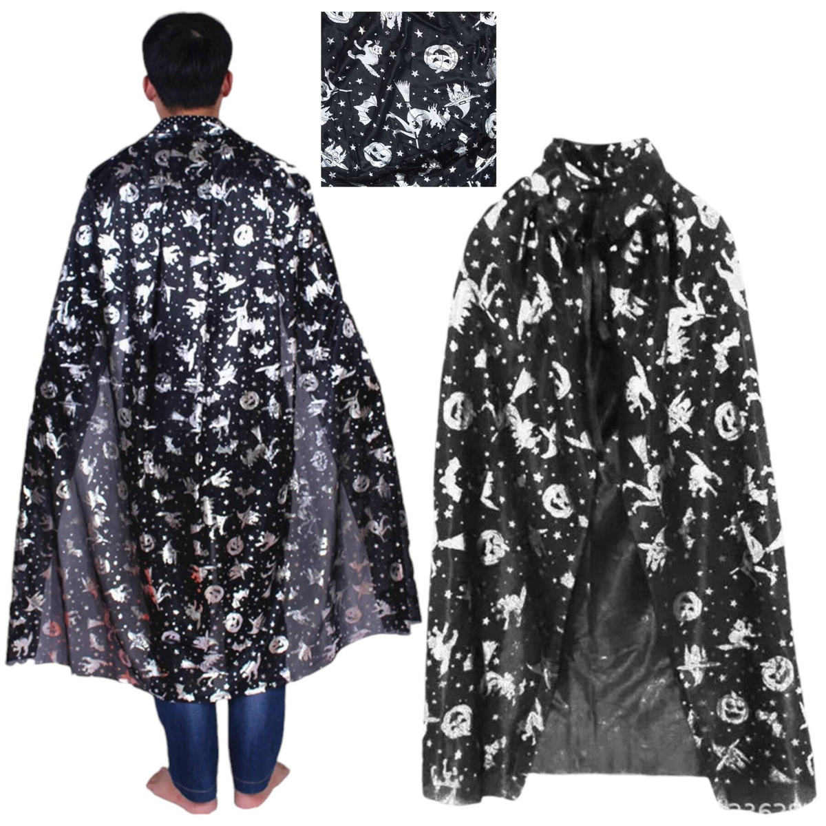 DŁUGA PELERYNA CZAROWNICY WIEDŹMY PRZEBRANIE NA HALLOWEEN KOSTIUM NA BAL