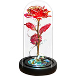 WIECZNA RÓŻA W SZKLE ŚWIECĄCA ŚWIECI LED FLOWERBOX BUKIET KWIATY NA PREZENT