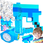 MINECRAFT PISTOLET DO BANIEK MYDLANYCH BAŃKI MYDLANE WYRZUTNIA + PŁYN PIXEL