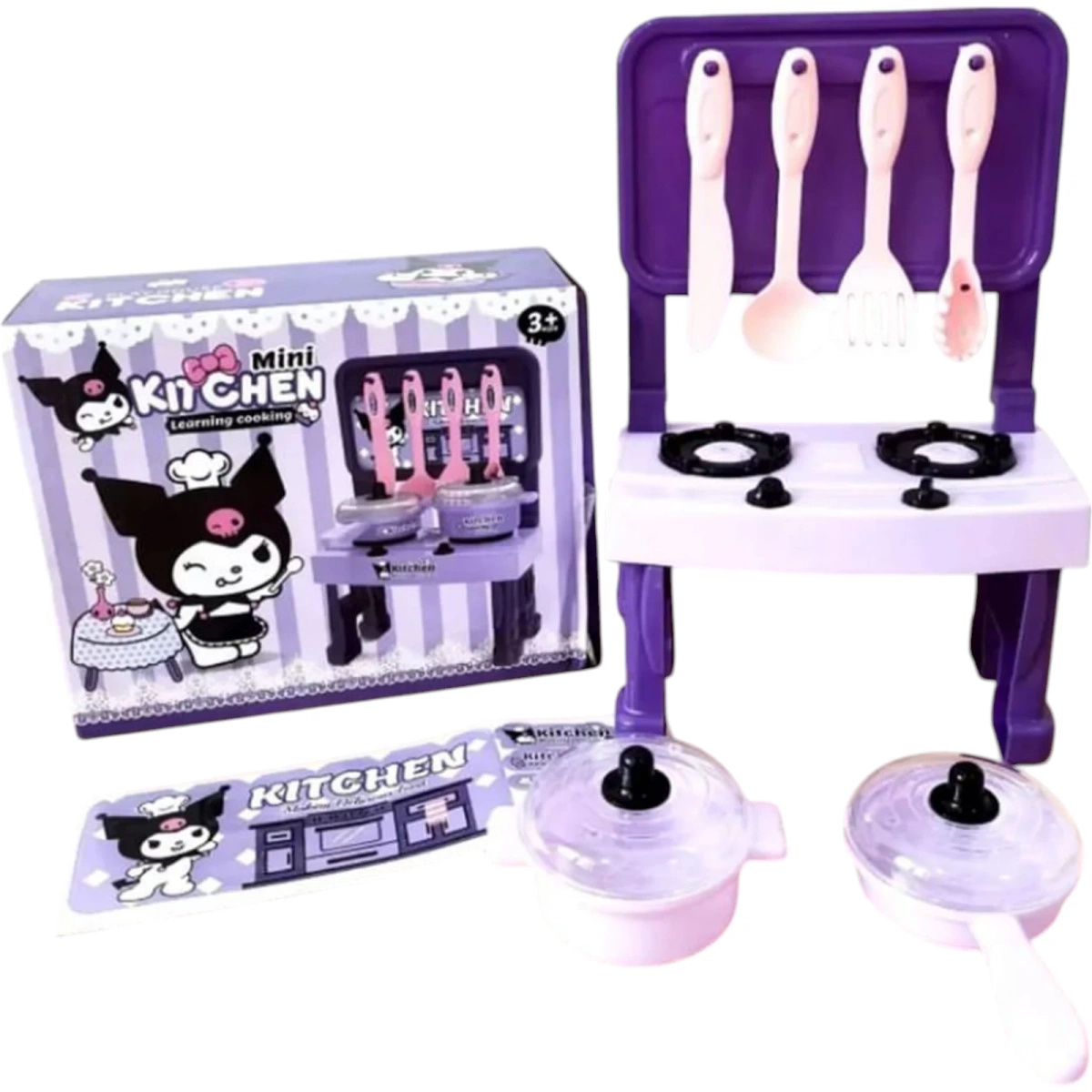 KUROMI MINI KUCHNIA DLA DZIECI NAUKA GOTOWANIA ZESTAW AKCESORIA PRZYBORY