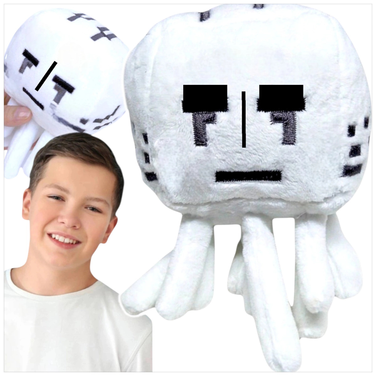 MINECRAFT PLUSZOWA MASKOTKA Z GRY BIAŁY DUCH PLUSZAK DUSZEK DUŻA POSTAĆ