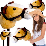 HOBBY HORSE KOŃ NA PATYKU KIJU ZABAWKA GŁOWA KONIA BRĄZOWY KONIK DŹWIĘK