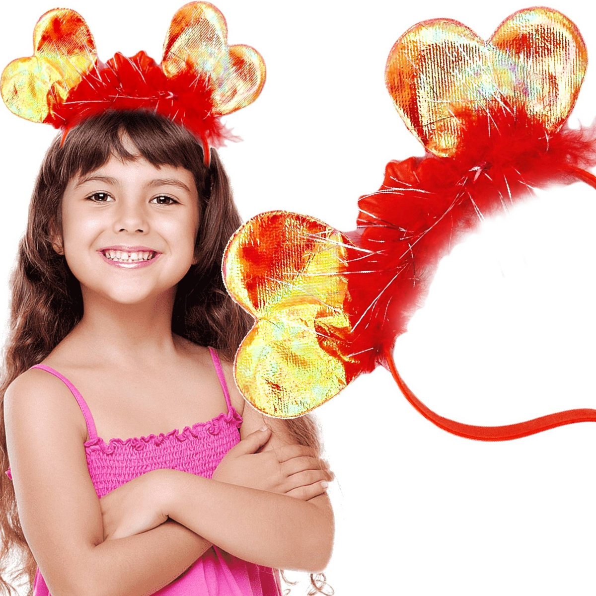  OPASKA NA GŁOWĘ DLA DZIEWCZYNKI KORONA KOLOR USZY