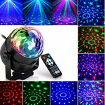 KULA DISCO PROJEKTOR RGB LED DYSKOTEKOWY REFLEKTOR NA IMPREZĘ LASER   PILOT