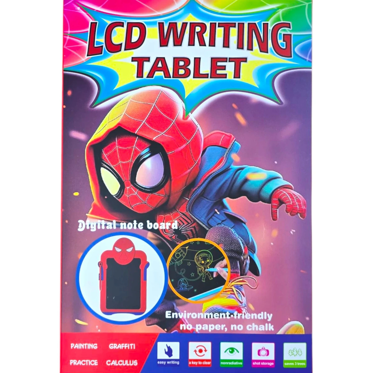 SPIDERMAN TABLET DLA DZIECI DO RYSOWANIA 8'' TABLICA EDUKACYJNA LCD MARVEL