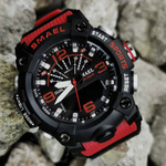 MODNY MĘSKI SPORTOWY ZEGAREK SMAEL STOPER BUDZIK MOCNY WODOODPORNY KOLORY