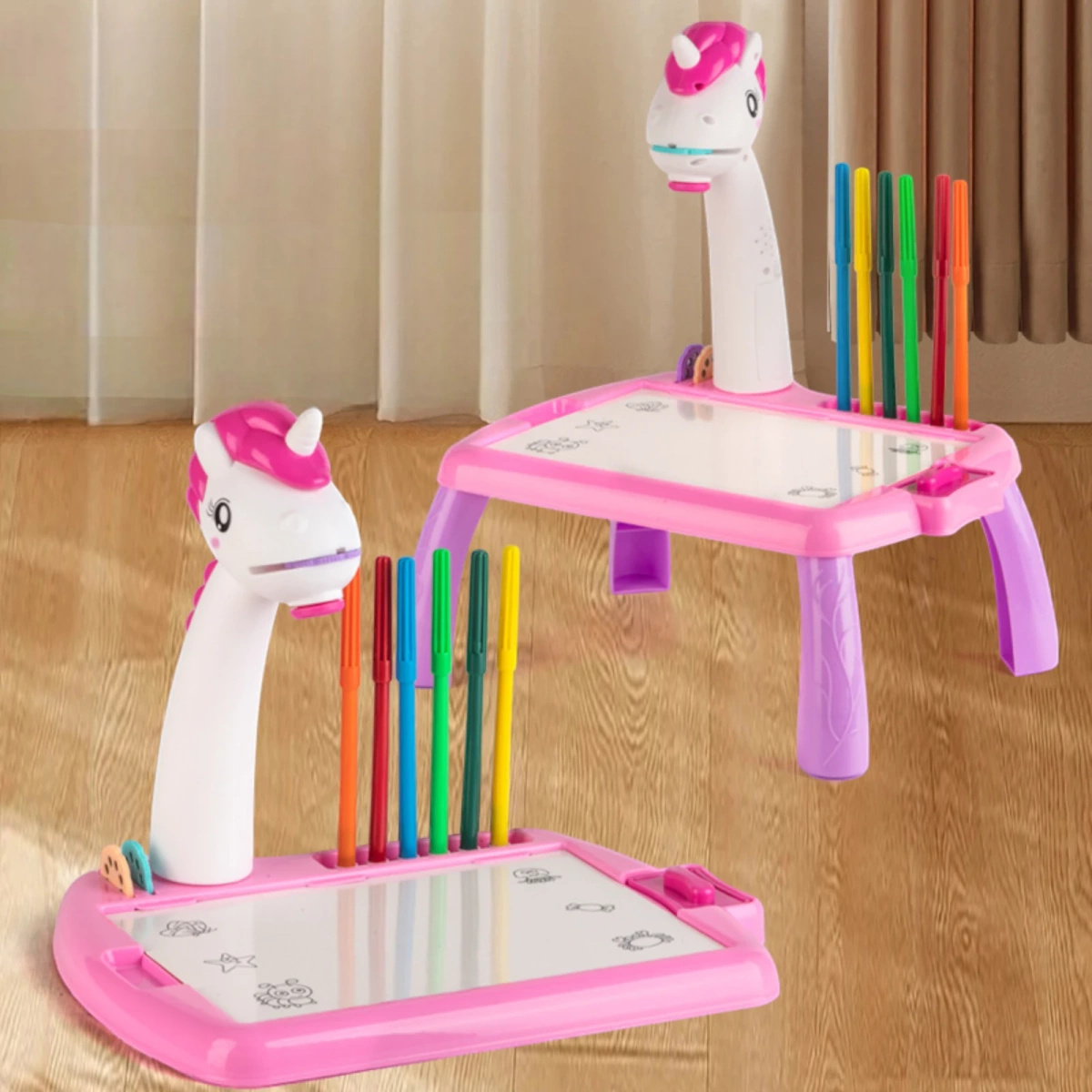 MAGICZNY STOLIK DO RYSOWANIA Z PROJEKTOREM TABLICA DUŻA ŚWIECI STÓŁ BIURKO