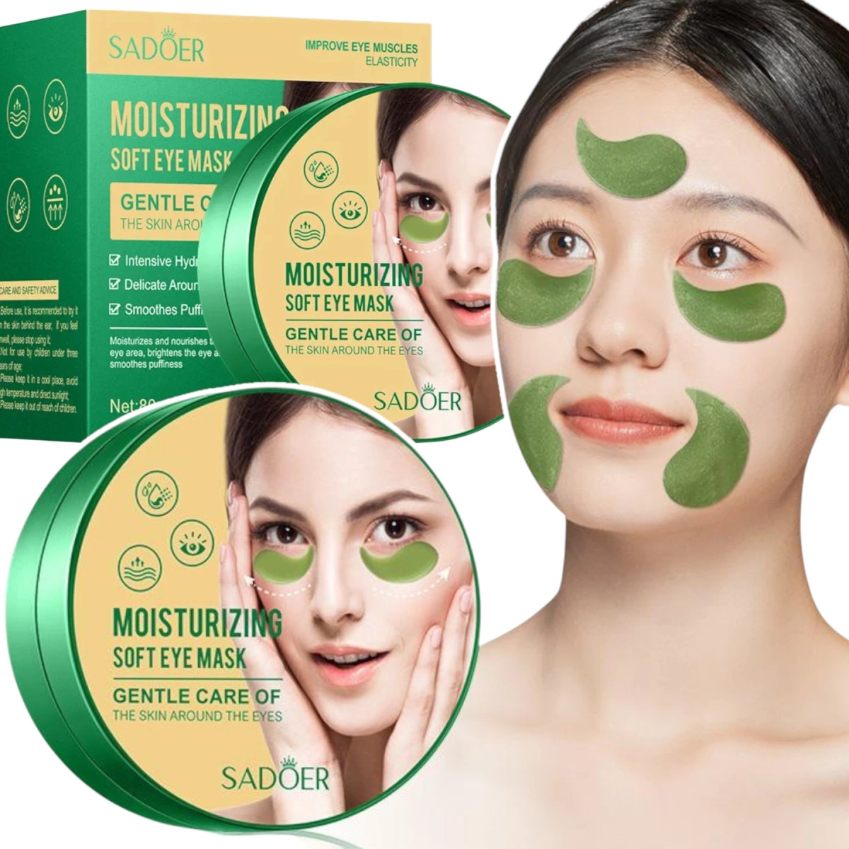 SADOER HYDROŻELOWE PŁATKI POD OCZY 60szt INTENSYWNE NAWILŻENIE I LIFTING