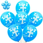 ZESTAW BALONÓW NA CHRZCINY BALONY NA CHRZEST ŚWIĘTY ZESTAW 6szt NIEBESKIE