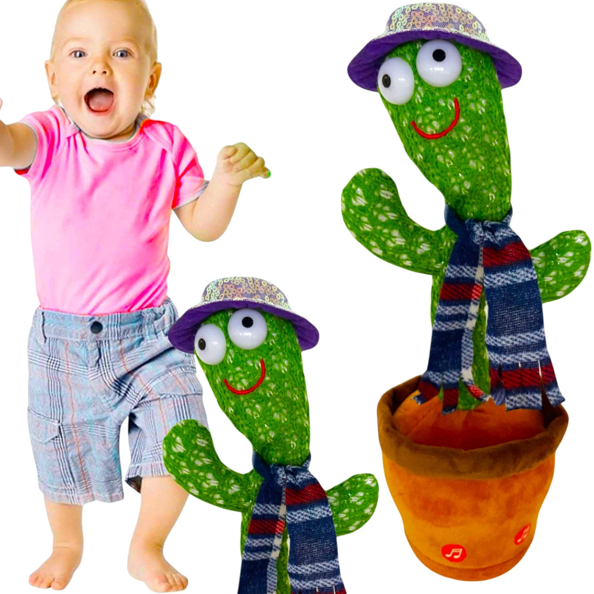 KAKTUS ŚPIEWAJĄCY TAŃCZĄCY POWTARZA MÓWI TAŃCZY POWTARZA ŚWIECI PIOSENKI