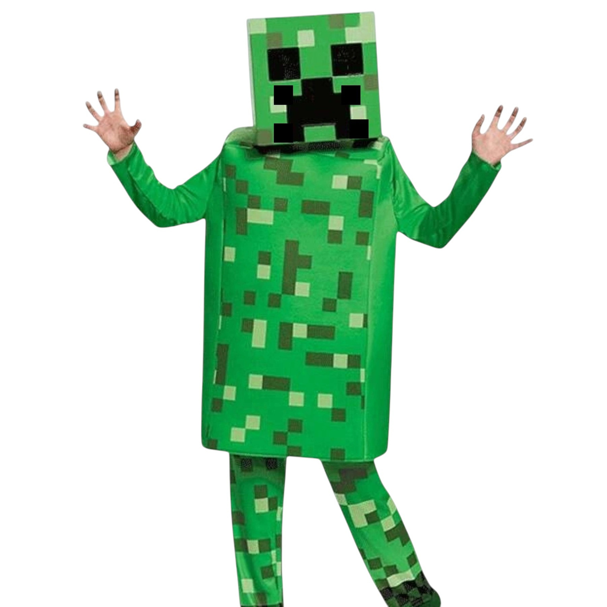 MINECRAFT – STRÓJ DLA DZIECKA CREEPER ROZMIAR S (110-120) KOSTIUM NA BAL DLA CHŁOPCA GADŻETY DLA GRACZY