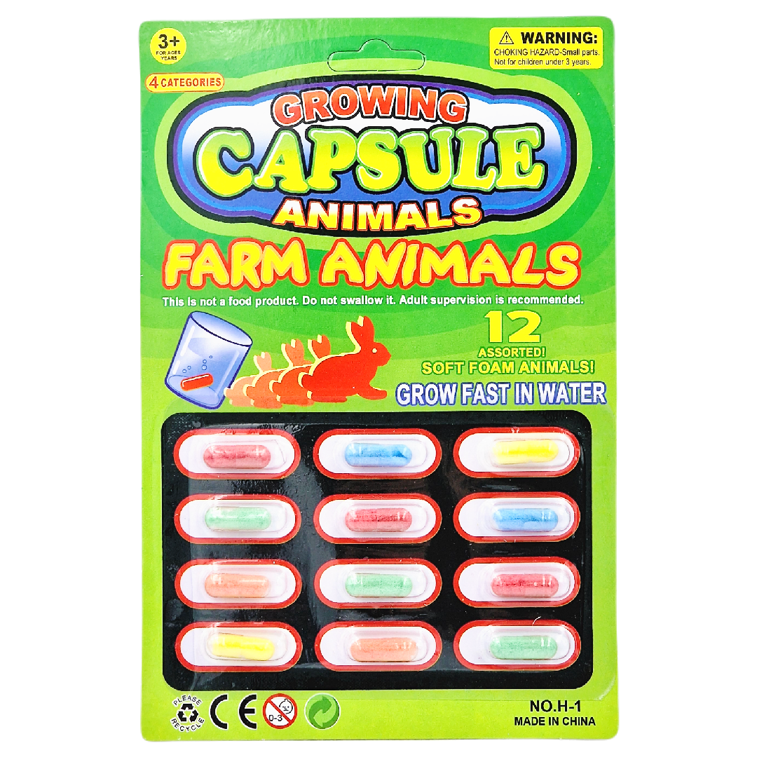 MAGICZNE KAPSUŁKI ROSNĄCE ZWIERZĘTA HODOWLANE 12 SZTUK DO KĄPIELI W WANNIE