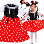 STRÓJ DLA DZIEWCZUNKI MYSZKA MINNIE USZY OPASKA SUKIENKA NA BAL 98-112