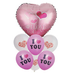 ZESTAW BALONÓW SERCE I LOVE YOU 8szt BALONY NA WALENTYNKI ZARĘCZYNY 