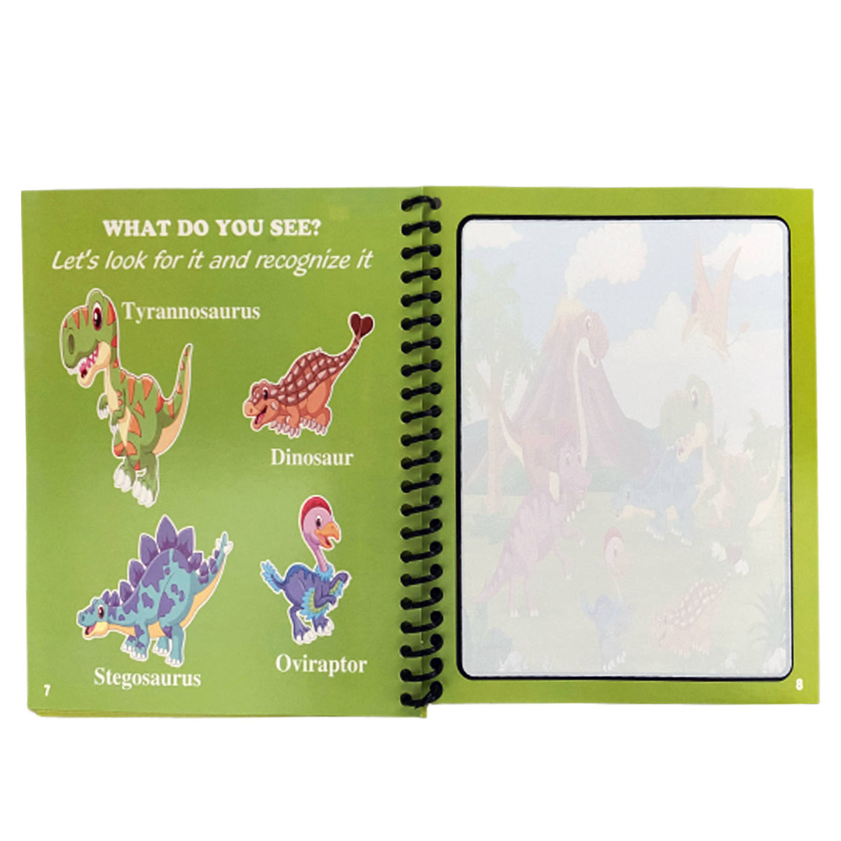 KOLOROWANKA WODNA + MAGICZNY FLAMASTER DINOZAURY 4 OBRAZKI DO KOLOROWANIA