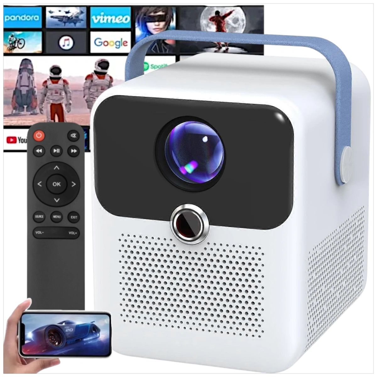 Mini Projektor LED WiFi 5G Twoje Kino Domowe  DO BAJEK FILMÓW Aplikacje