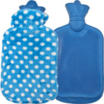 TERMOFOR GUMOWY W PLUSZOWYM POKROWCU ROZGRZEWACZ CIEPŁY MIŁY 2 LITRY WODY