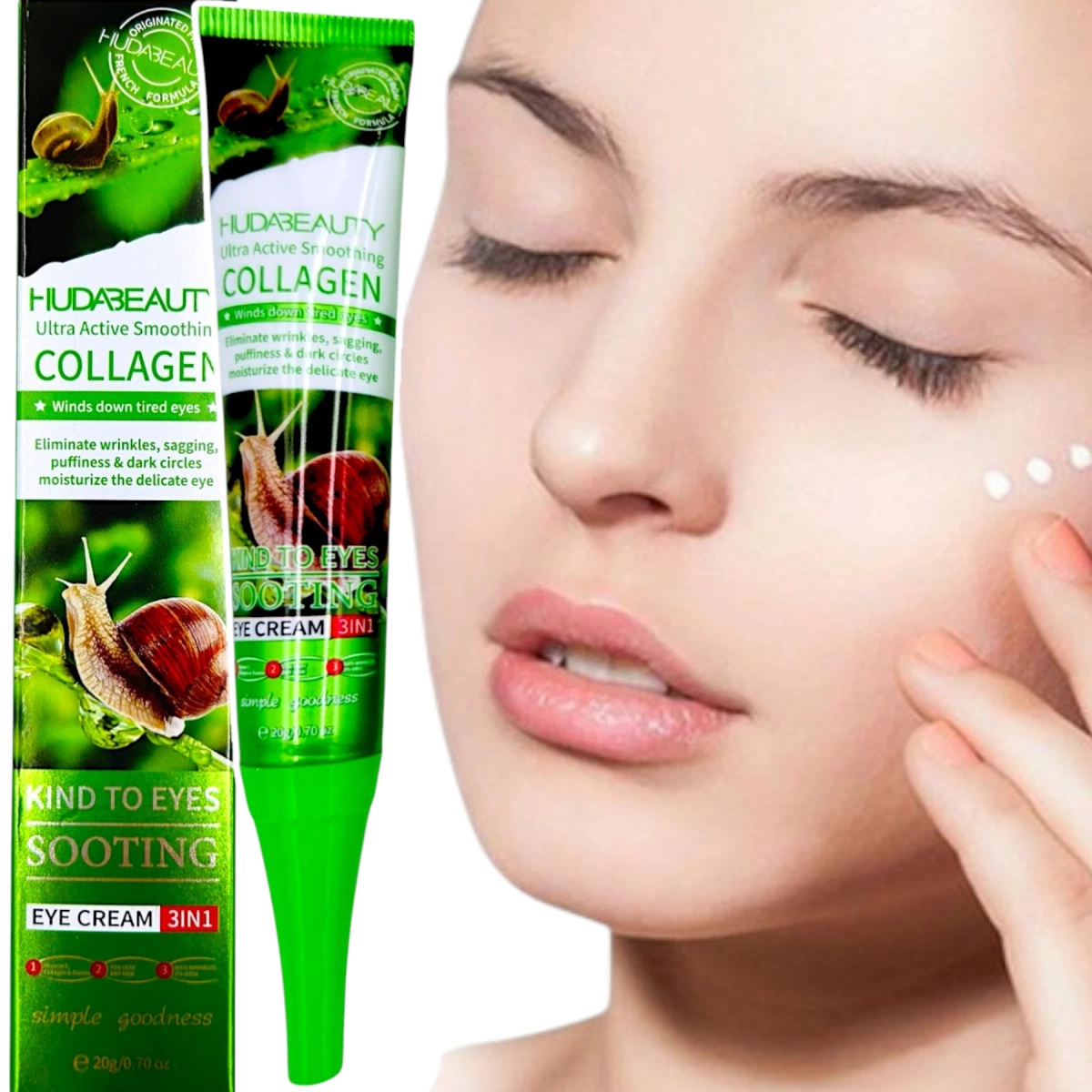 HB KREM POD OCZY ZE ŚLUZEM ŚLIMAKA REDUKACJA ZMARSZCZEK LIFTING REGENERACJA