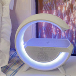Nowoczesna Lampka Led RGB Z Ładowarką Indukcyjną 15W Głośnik Bluetooth 