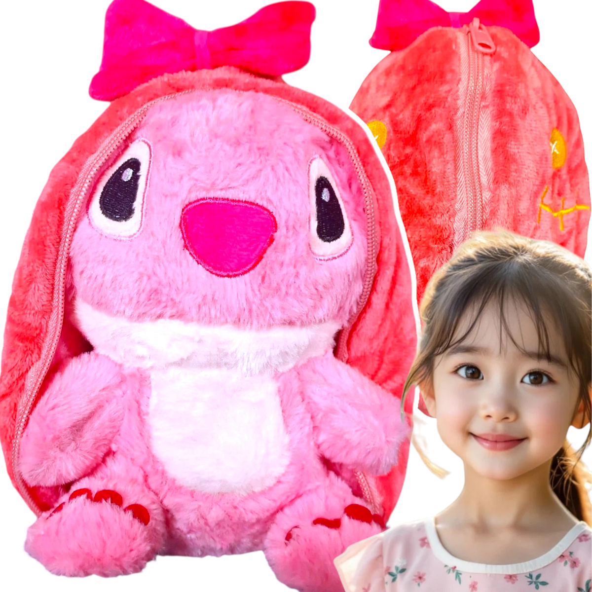 MASKOTKA LILO I STICH NIESPODZIANKA W PLUSZOWYM JAJKU DUŻY PLUSZAK STITCH