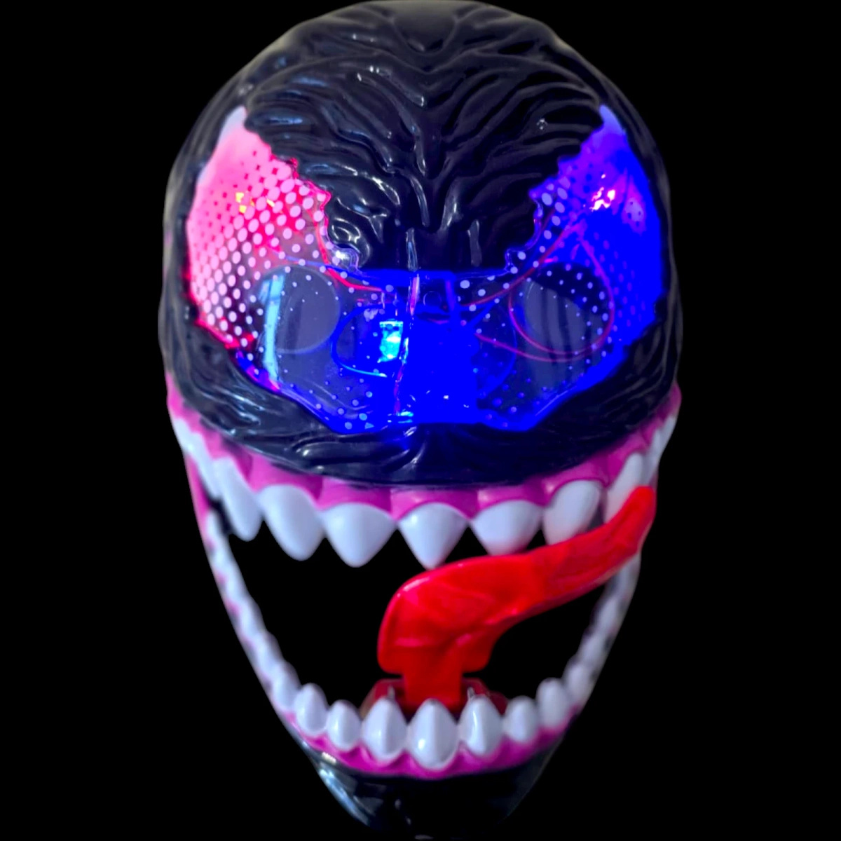 MASKA VENOM ŚWIECĄCA DLA DZIECI ŚWIECI PRZEBRANIE NA BAL KOSTIUM Z JĘZYKIEM