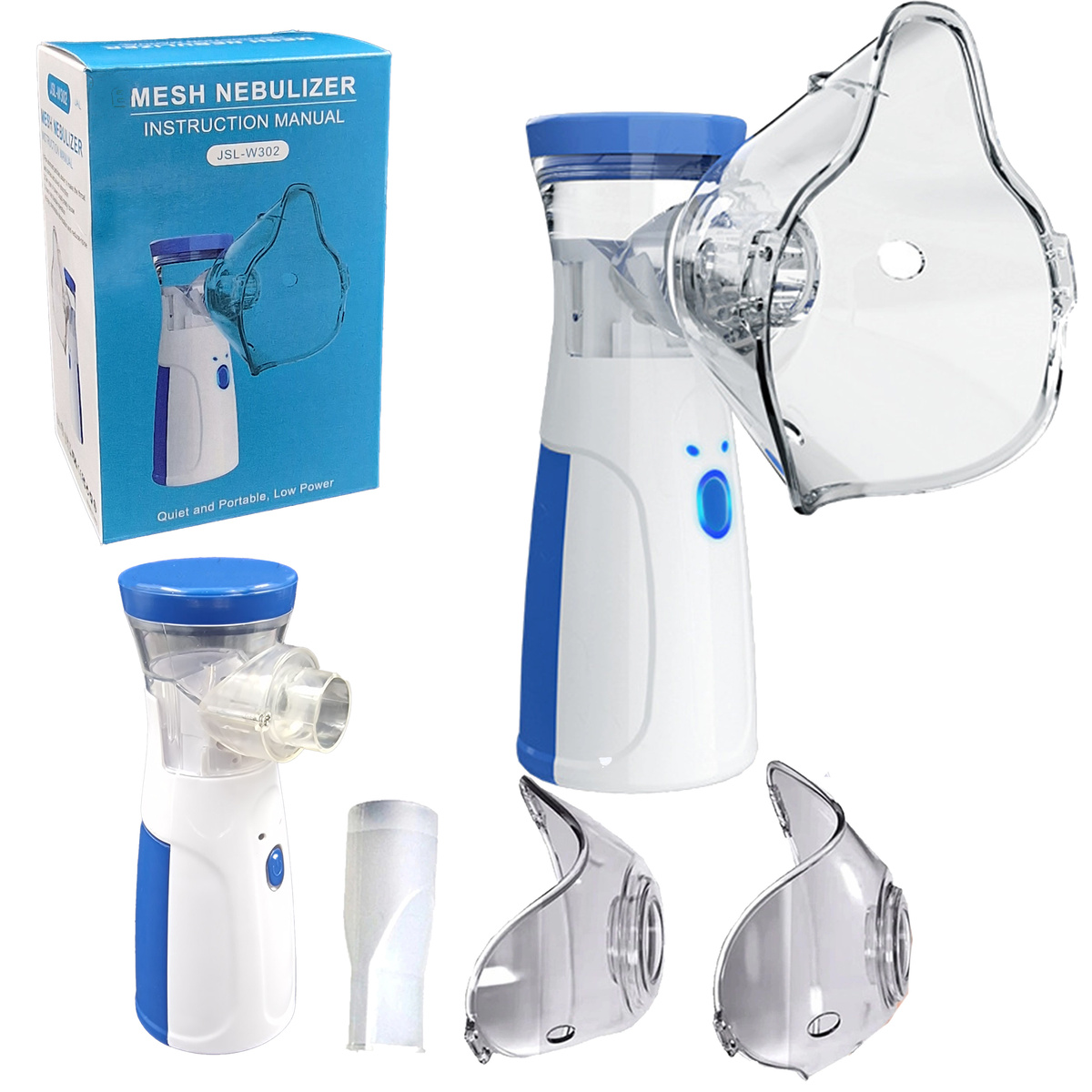 INHALATOR NEBULIZATOR 2 MASKI DLA DZIECI I DOROSŁYCH PRZENOŚNY CICHY USB