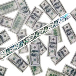 TUBA KONFETTI BANKNOTY DOLARY 60CM KAWALERSKI ŚLUB NA URODZINY DEKORACJA