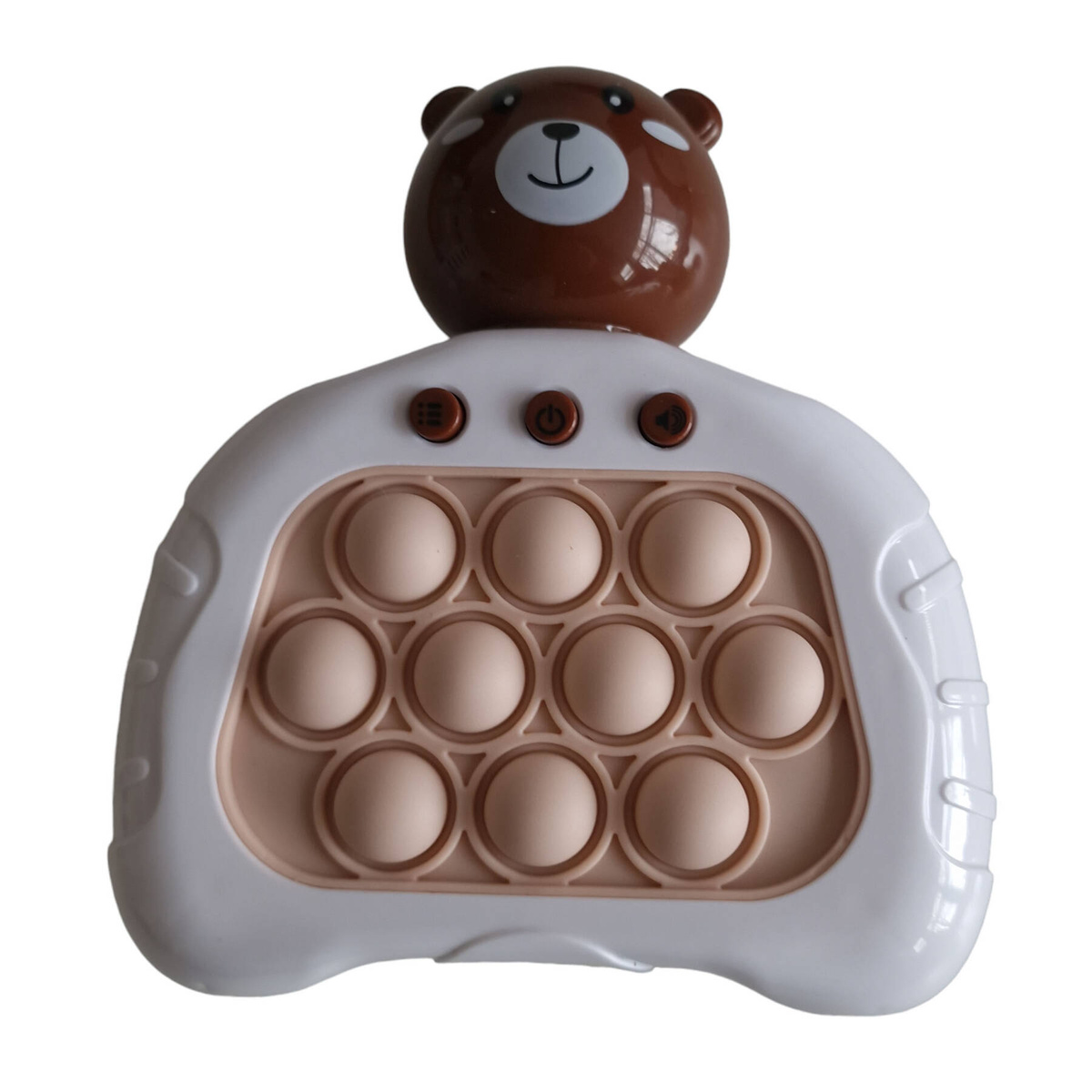 GRA ZRĘCZNOŚCIOWA POP IT ANTYSTRESOWA ELEKTRYCZNA KONSOLA MIŚ 80 POZIOMÓW