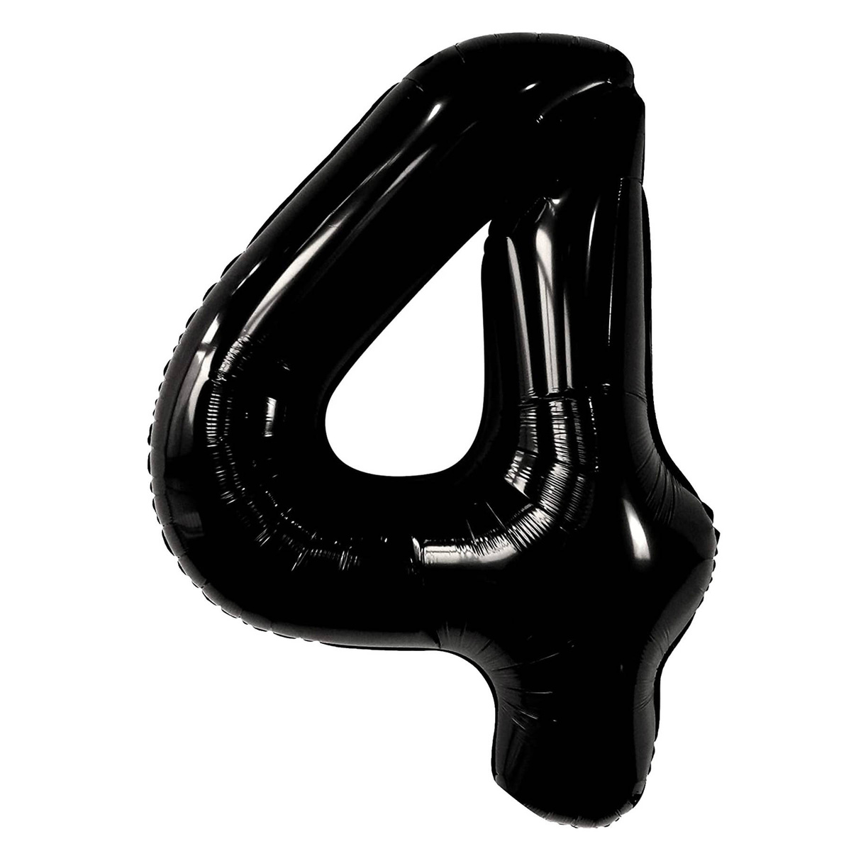 BALON NA 4 URODZINY FOLIOWY CYFRA 4 CZTERY CZARNY NA HEL POWIETRZE 100CM