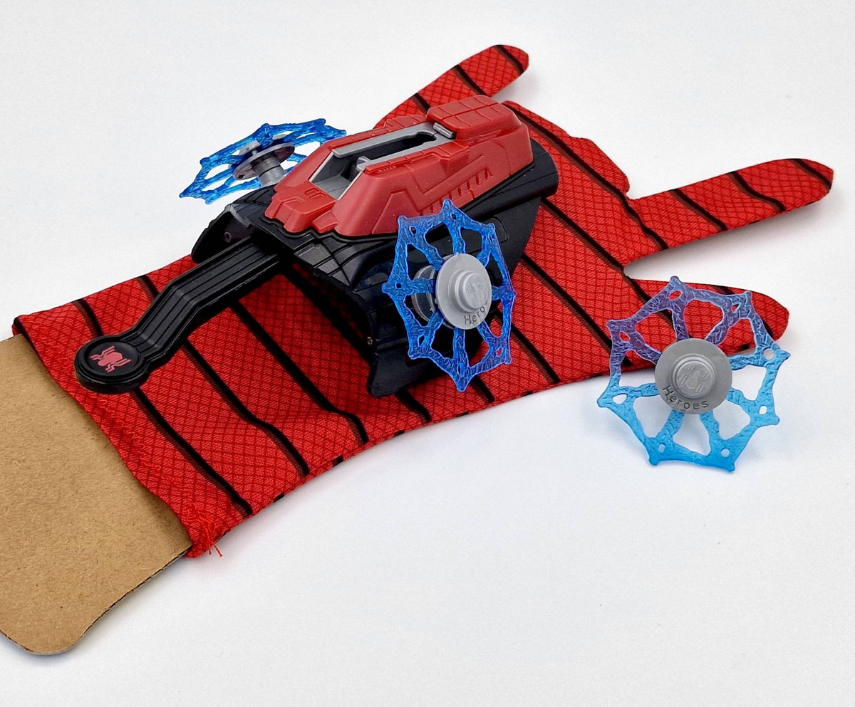 RĘKAWICA SPIDERMANA WYRZUTNIA SIECI STRZAŁKI RĘKAWICZKA PRZEBRANIE ZABAWKA