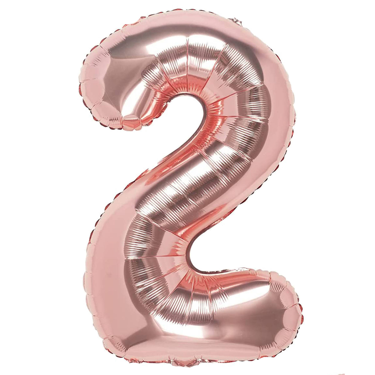 BALON FOLIOWY CYFRA 2 RÓŻOWE ZŁOTO NA URODZINY IMPREZĘ JUBILEUSZ 100cm