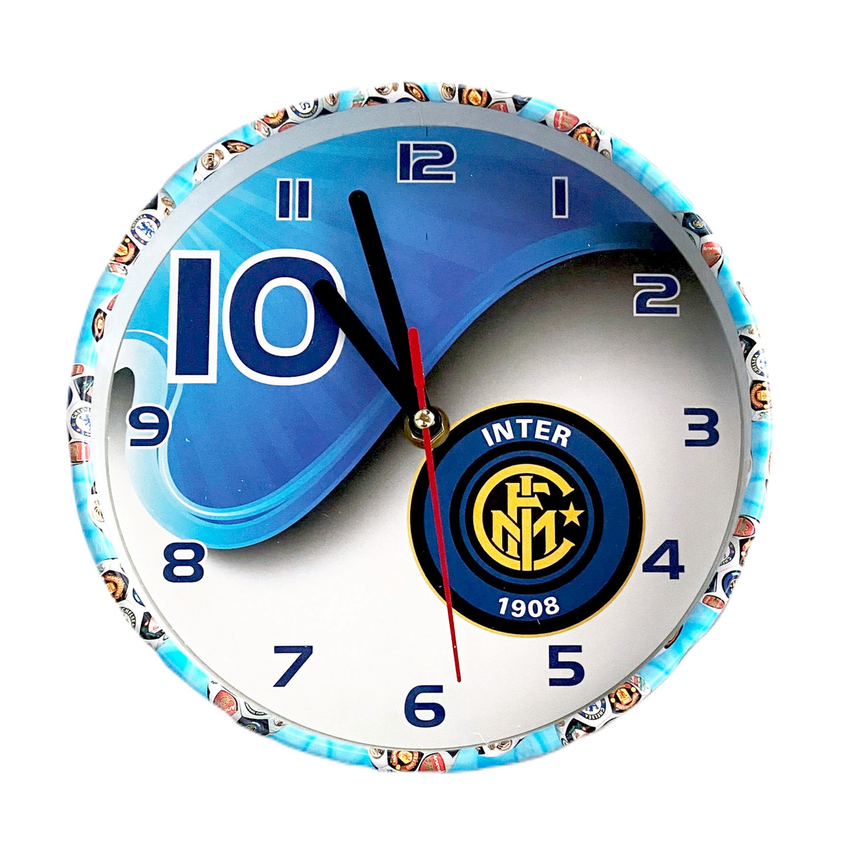 ZEGAR ŚCIENNY DLA KIBICA INTER MEDIOLAN DO POKOJU DZIECKA DLA FANÓW DRUŻYNY