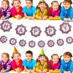 GIRLANDA URODZINOWA Z NAPISEM HAPPY BIRTHDAY RÓŻOWA Z BROKATEM NAPISY 200cm