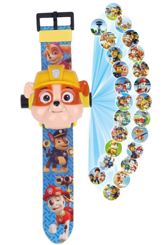 ZEGAREK 3D Z PROJEKTOREM PSI PATROL RUBBLE RZUTNIK WYŚWIETLA OBRAZ FIGURKA