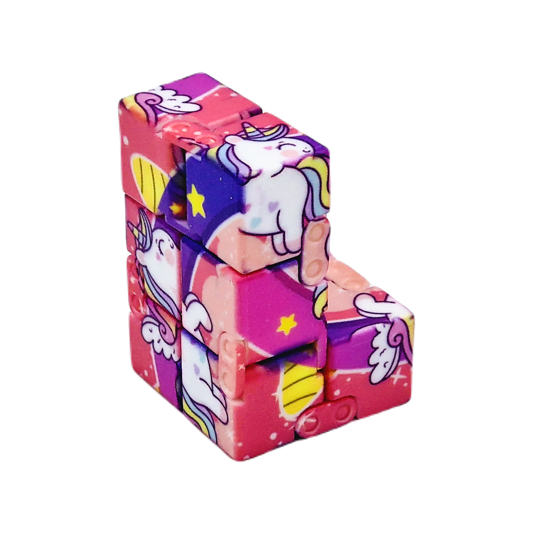 KOSTKA NIESKOŃCZONOŚCI ANTYSTRESOWA JEDNOROŻEC FIDGET UKŁADANKA LOGICZNA