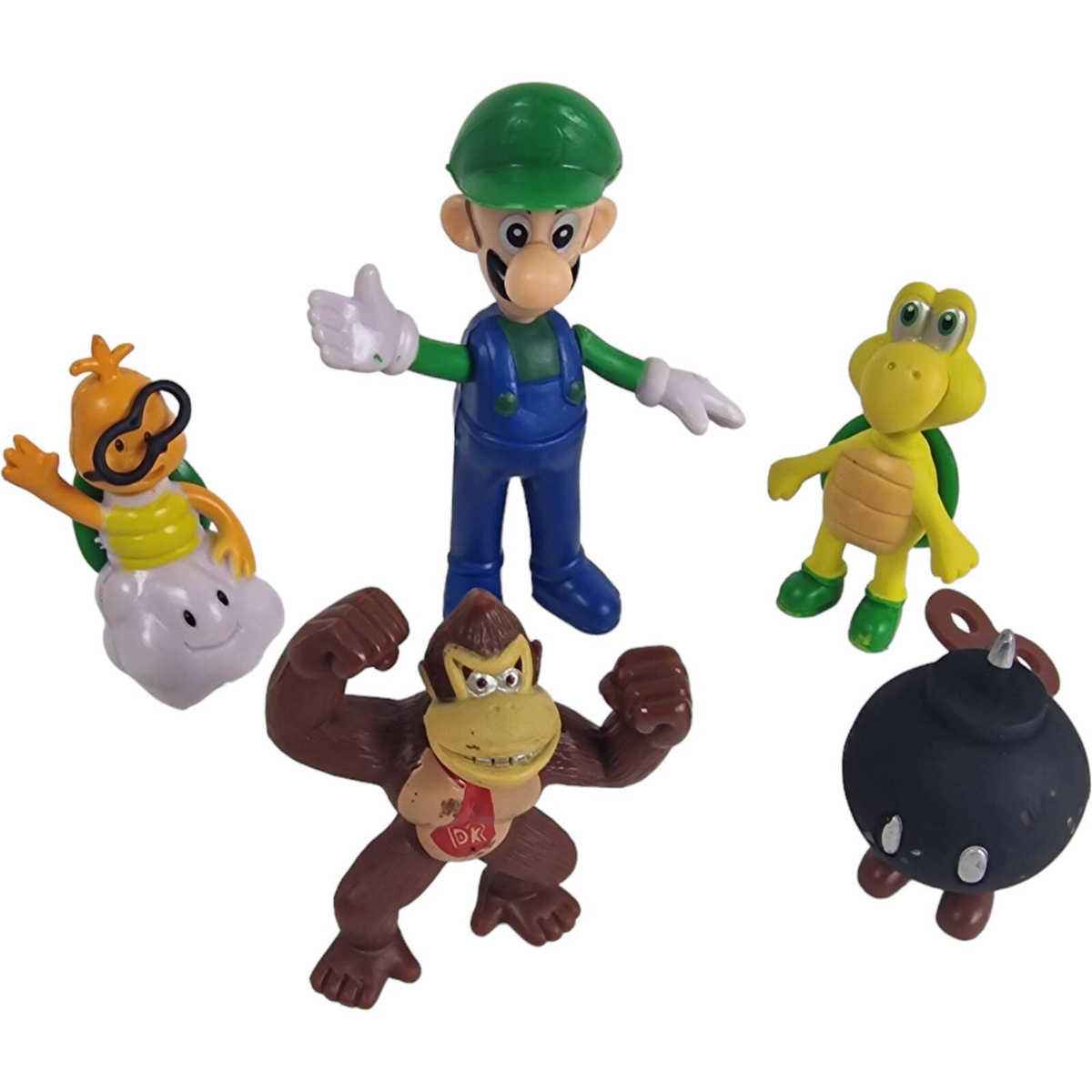 SUPER MARIO BROS FIGURKI ZESTAW 5 FIGUREK 3 ŻETONY FIGURKA LUIGI DONKEY