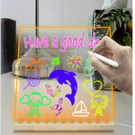 PODŚWIETLANA TABLICA DO RYSOWANIA - ŚWIECĄCA LED + MARKERY