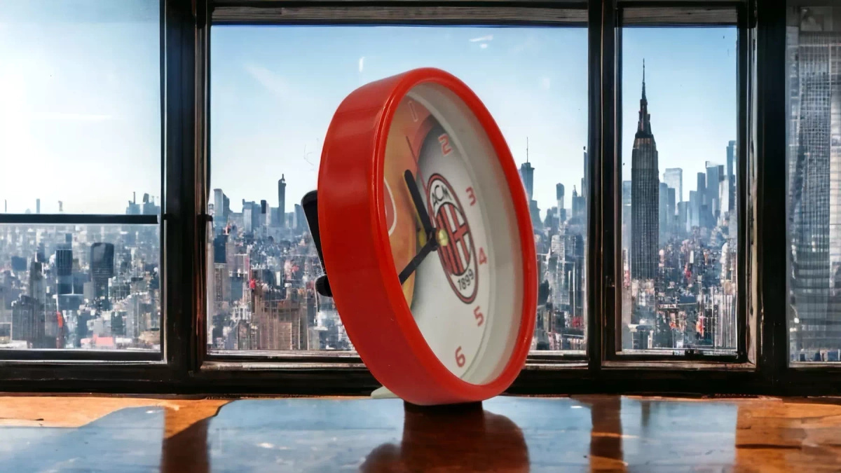 ZEGAREK DLA KIBICA BUDZIK ZEGAR A.C. MILAN DLA FANÓW DRUŻYNY Z MEDIOLANU