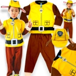 PSI PATROL STRÓJ RUBBLE PRZEBRANIE NA IMPREZĘ 3w1 + CZAPKA ROZMIAR 98-110