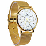 KLASYCZNY ELEGANCKI ZŁOTY ZEGAREK DAMSKI BRANSOLETA PREZENT NA CO DZIEŃ