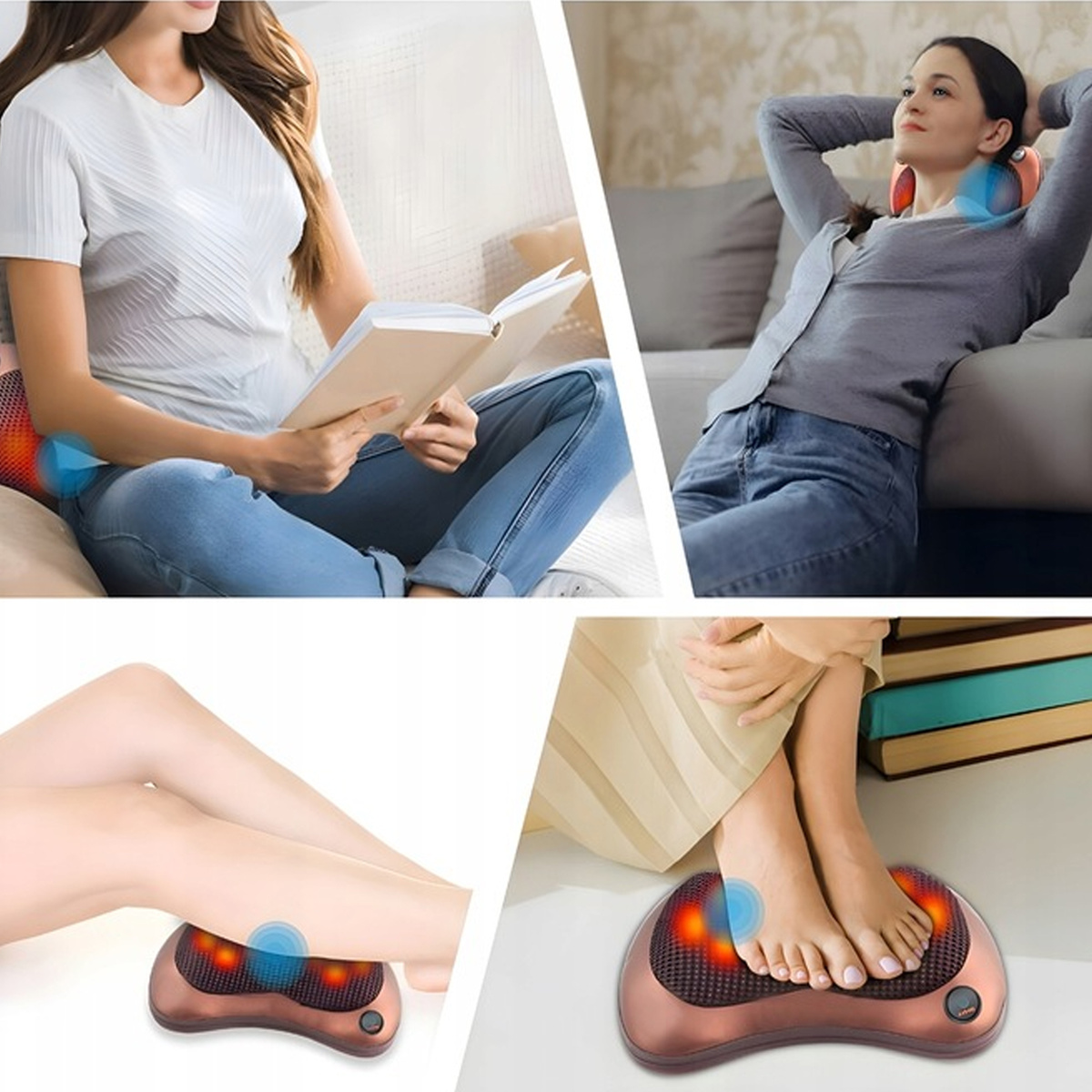 MASAŻER SHIATSU PODUSZKA MASUJĄCA DO CIAŁA KARKU STÓP ŁADOWARKA SAMOCHODOWA