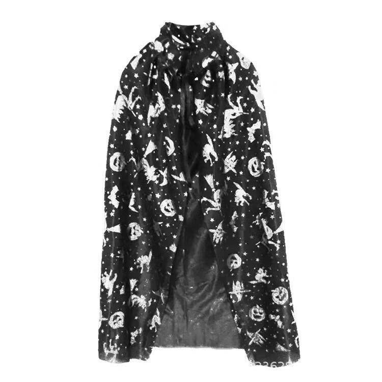 DŁUGA PELERYNA CZAROWNICY WIEDŹMY PRZEBRANIE NA HALLOWEEN KOSTIUM NA BAL