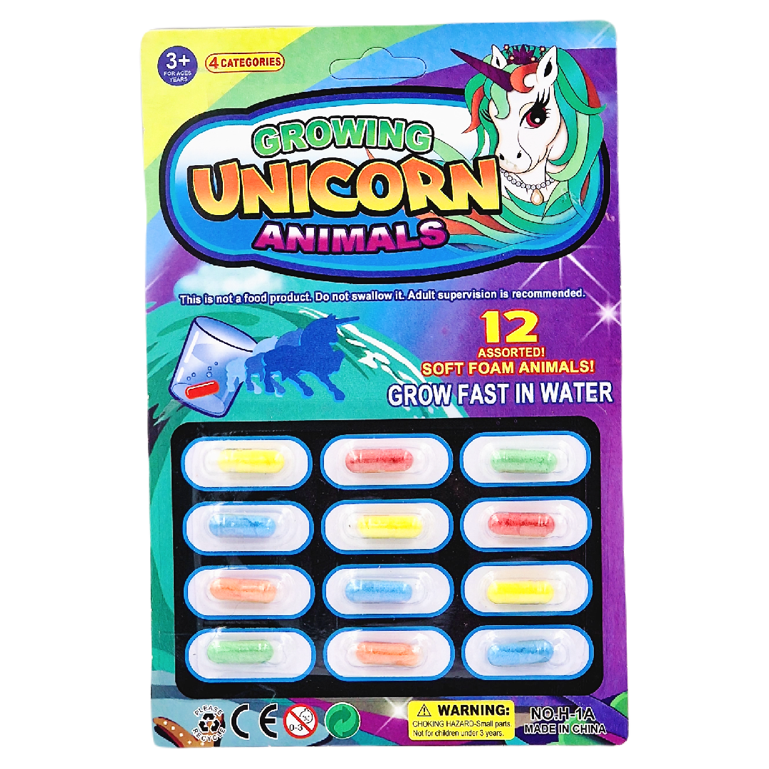 MAGICZNE KAPSUŁKI ROSNĄCE W WODZIE JEDNOROŻCE 12 SZTUK DO KĄPIELI W WANNIE