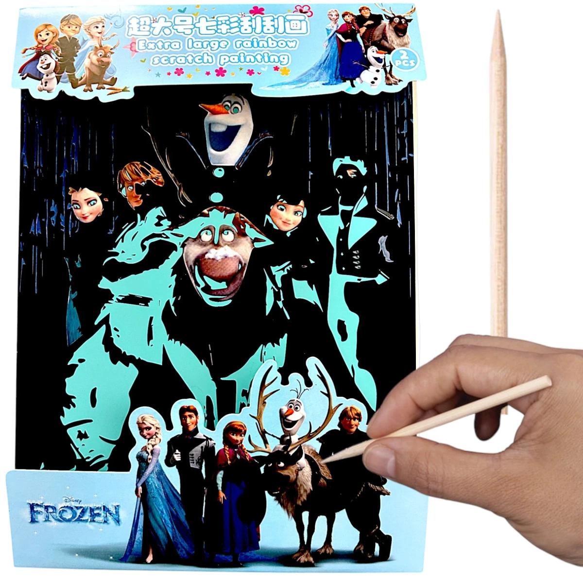 ZDRAPYWANKA TĘCZOWA KRAINA LODU WYDRAPYWANKA DLA DZIECI ELSA NOTES + RYSIK