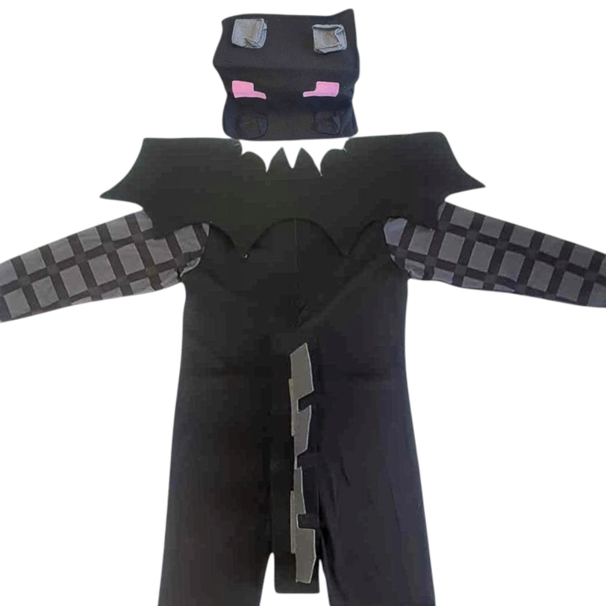 KOSTIUM STRÓJ PRZEBRANIE DLA CHŁOPCA Z MINECRAFT CZARNY SMOK ENDERDRAGON S