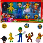 SUPER MARIO BROS FIGURKI ZESTAW 5 FIGUREK 3 ŻETONY FIGURKA LUIGI DONKEY